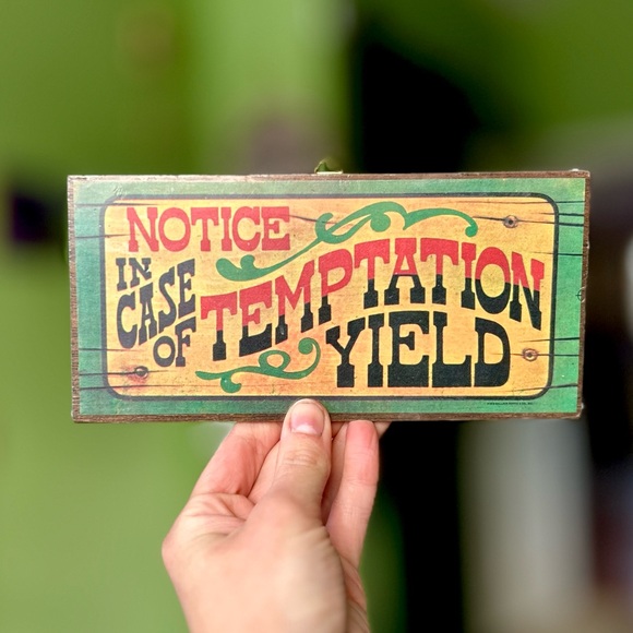 Other - West Silly Western Sign Temptation Yield Wooden Wall Decor Art